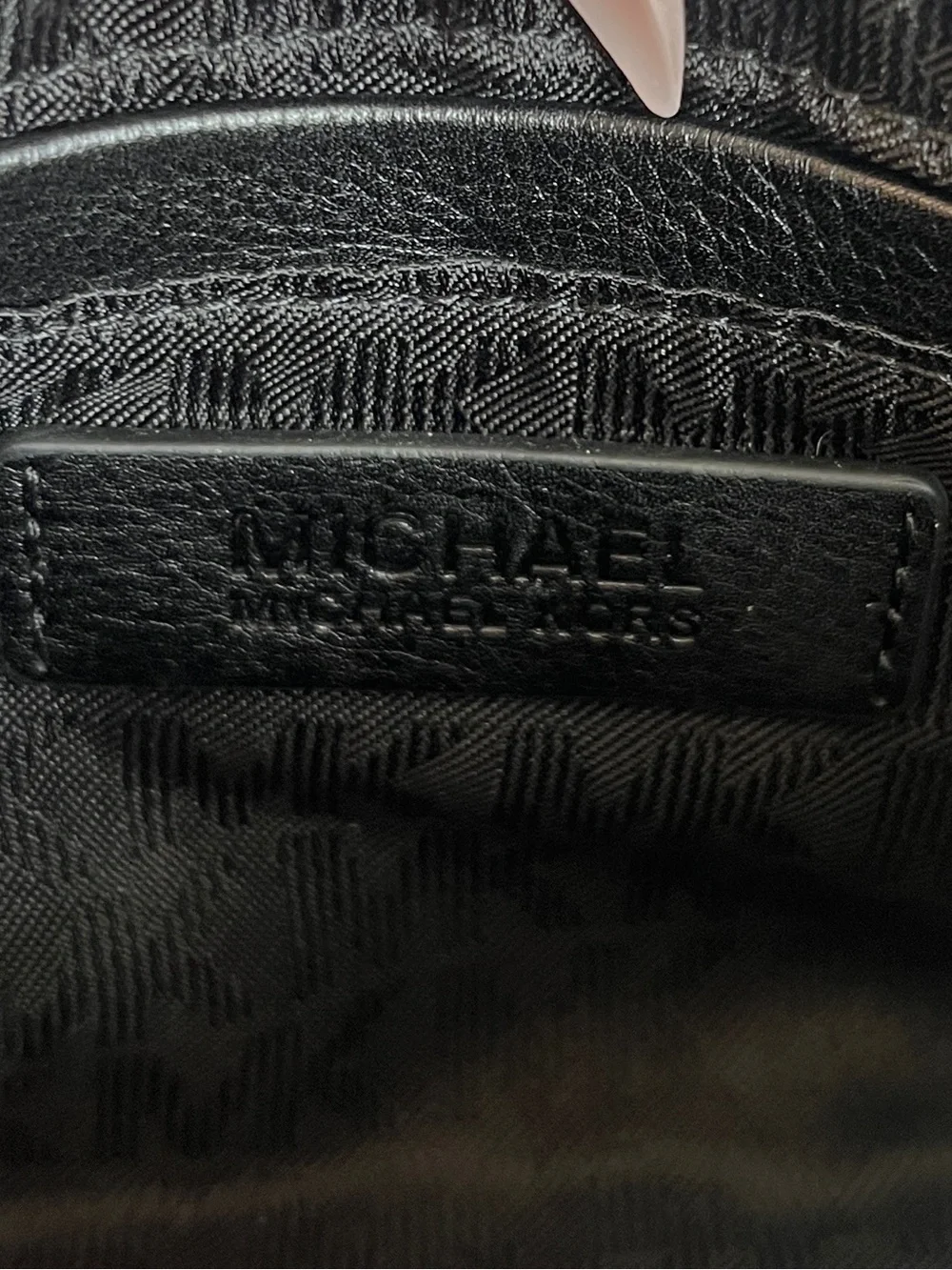 MICHAEL KORS Black Leather Signature Logo Clutch Bag